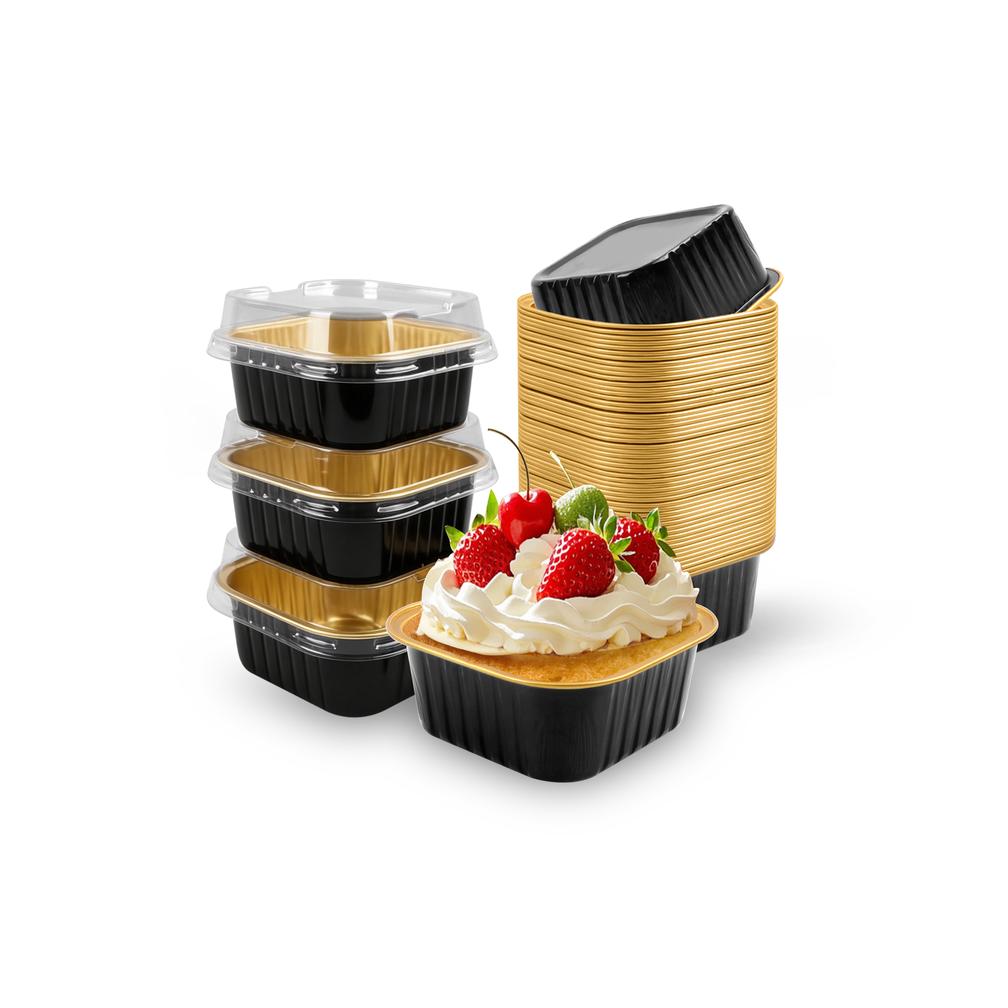 Disposable Mini Aluminum Foil Baking Pans with Lids